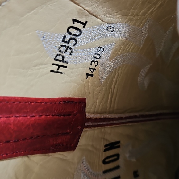 Top Hand Collection Horse Power Men's Cowboy Boots 9.5D Red & Brown - Picture 11 of 11